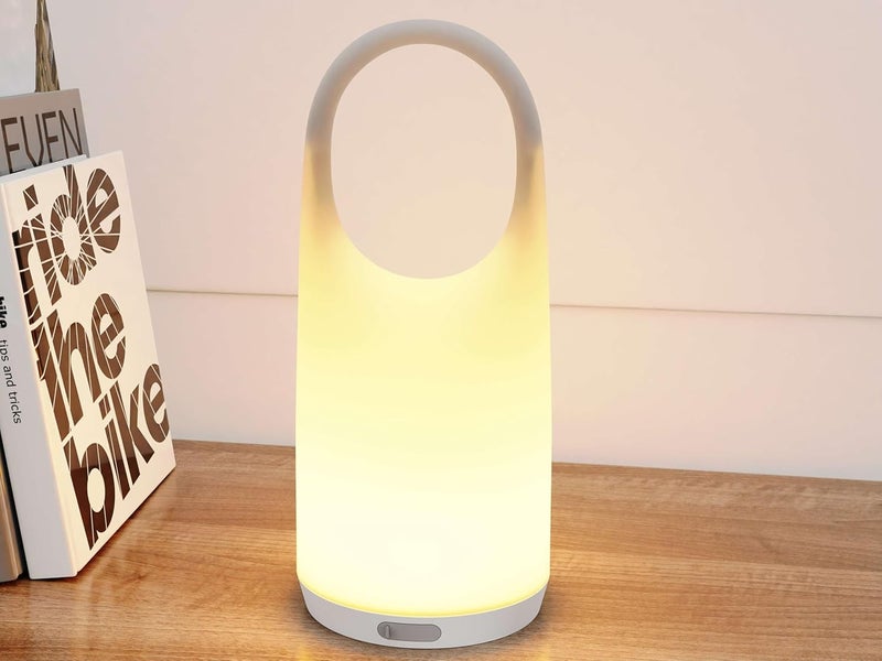 ANNAITE Portable Night Light Table Lamp 2 in 1 Charging LED Camping Lantern Waterproof 3-Levels Dimming&Silicone Shell Shatterproof Survival Kits for Indoor Outdoor Home Emergency Light Power (Warm Colors) - Image 1